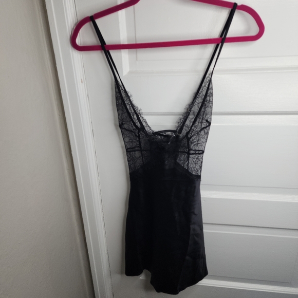 NEW Victorias Secret sexy black babydoll lace satin dress slip XS - Picture 3 of 8